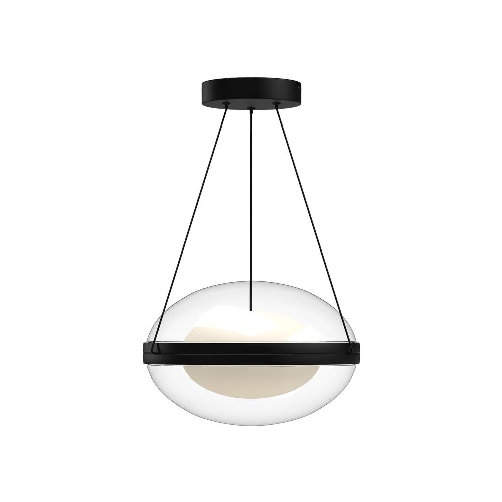 Virgo 12-in Black/Opal Glass LED Pendant