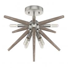 Hunter 19348 - Hunter Jupiter Star Brushed Nickel 8 Light Large Flush Mount Ceiling Light Fixture