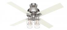 Hunter 59650 - Hunter 52 inch Vivien Brushed Nickel Ceiling Fan with LED Light Kit and Handheld Remote