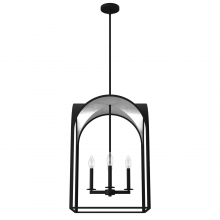 Hunter 19734 - Hunter Dukestown Natural Black Iron and Silver Leaf 4 Light Pendant Ceiling Light Fixture