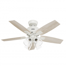 Hunter 52426 - Hunter 44 inch Gatlinburg HunterExpress Matte White Ceiling Fan with LED LT Kit and Handheld Remote