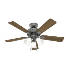 Hunter 52779 - Hunter 44 inch Swanson ENERGY STAR® Matte Silver Ceiling Fan with LED Light Kit and Pull Chain