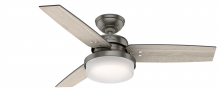 Hunter 50393 - Hunter 44 inch Sentinel Brushed Slate Ceiling Fan with LED Light Kit and Handheld Remote