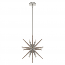 Hunter 19340 - Hunter Jupiter Star Brushed Nickel 12 Light Large Pendant Ceiling Light Fixture