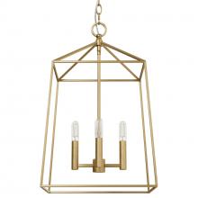 Hunter 13096 - Hunter Fair Oaks Luxe Gold 4 Light Medium Pendant Ceiling Light Fixture