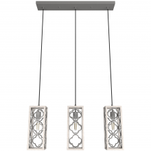 Hunter 19949 - Hunter Gablecrest Distressed White and Painted Concrete 3 Light Pendant Cluster Ceiling Light Fixtur