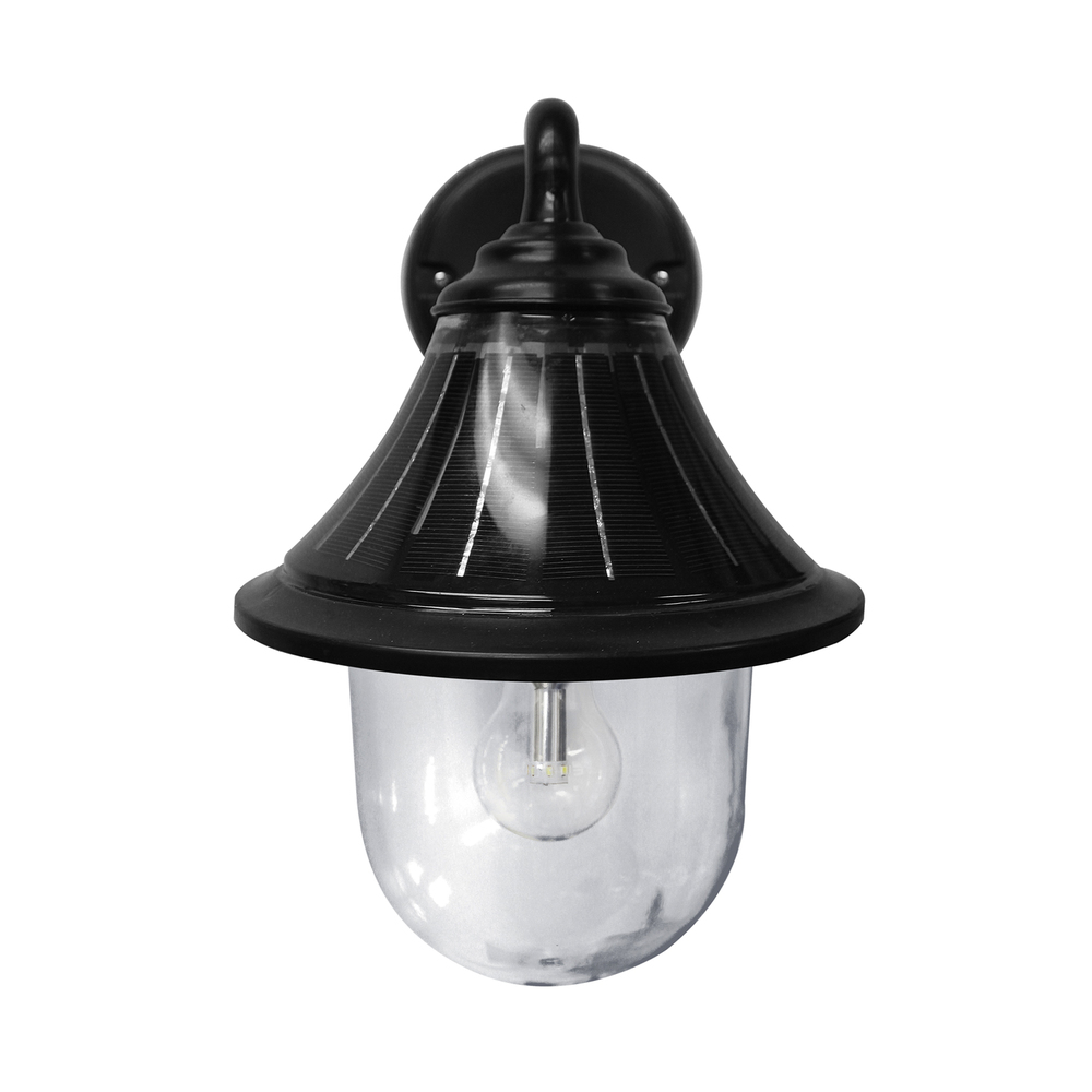 Orion Solar Light with GS Solar LED Light Bulb - Wall Mount - Black Finish