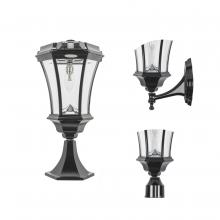 Gama Sonic 94BS50033 - Victorian Bulb Solar Light w/Motion Sensor - Wall/Pier/3" Fitter Mounts - Black