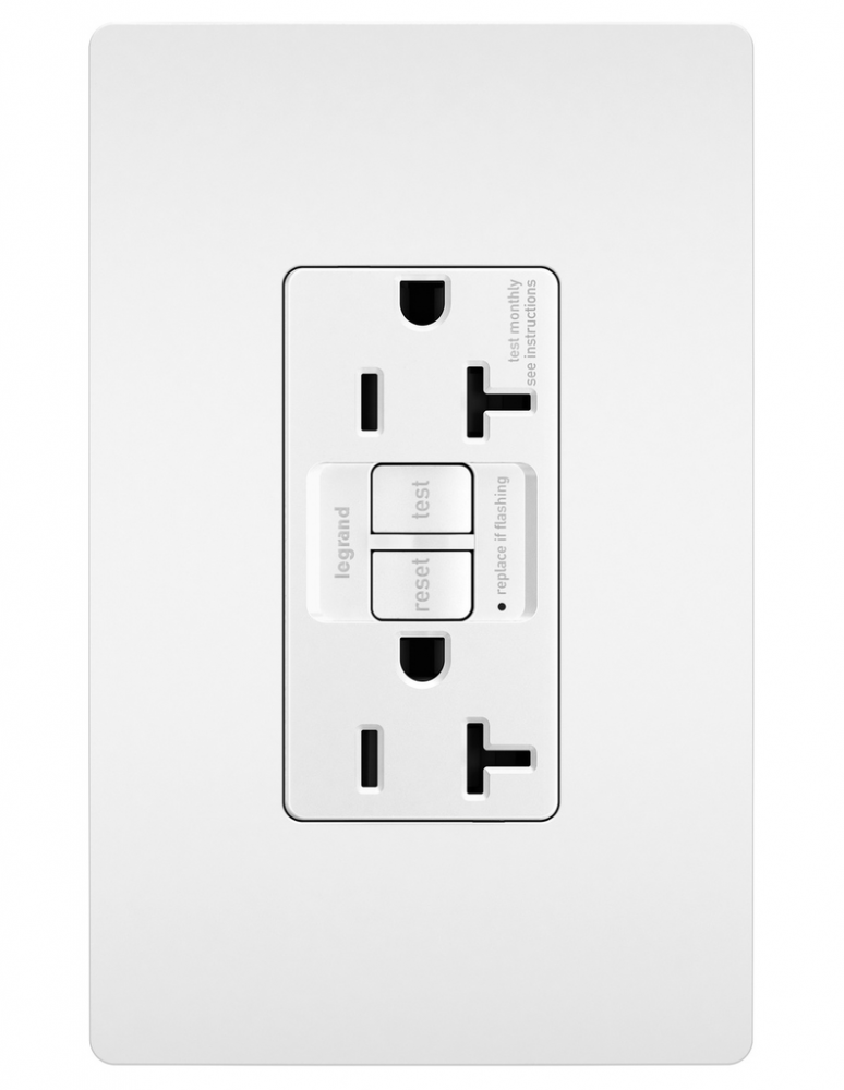 radiant® Tamper-Resistant Sensitive Appliance 15A Duplex Self-Test GFCI Receptacles with SafeLock® P