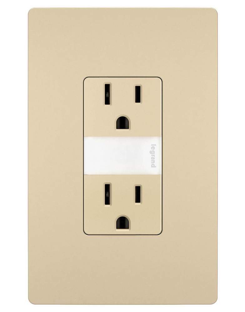 radiant® 15A Tamper-Resistant Outlet with Night Light, Ivory (6 pack)