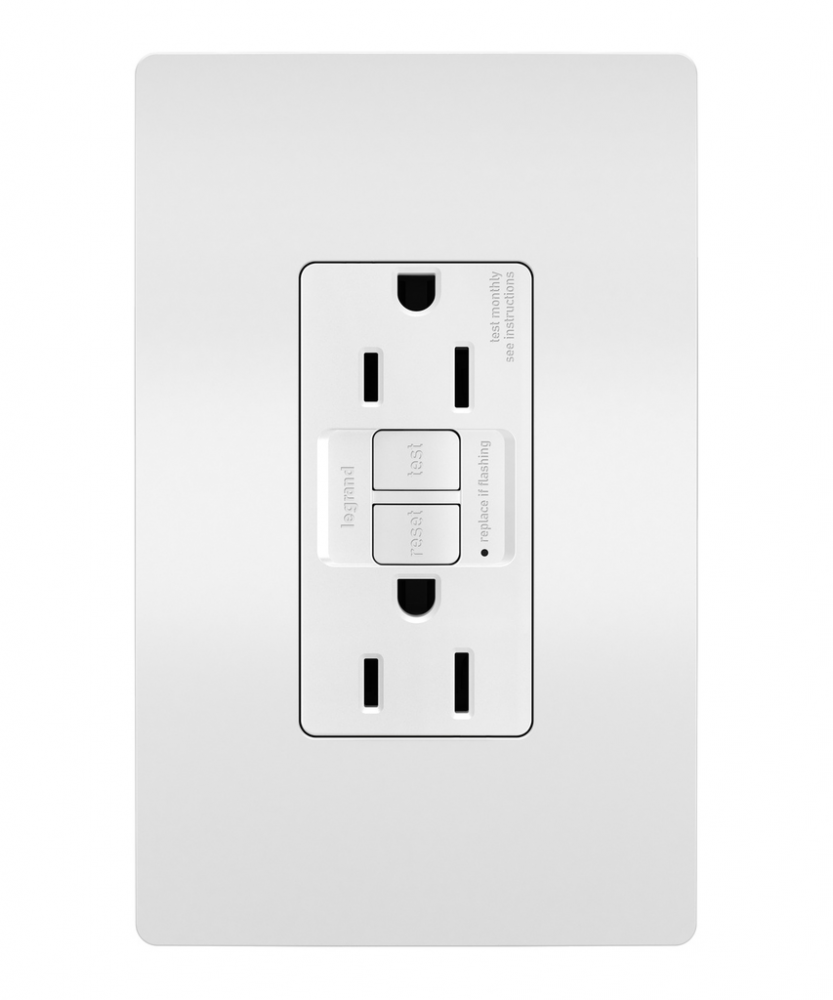 radiant? 15A Duplex Self-Test GFCI Receptacles with SafeLock? Protection, White