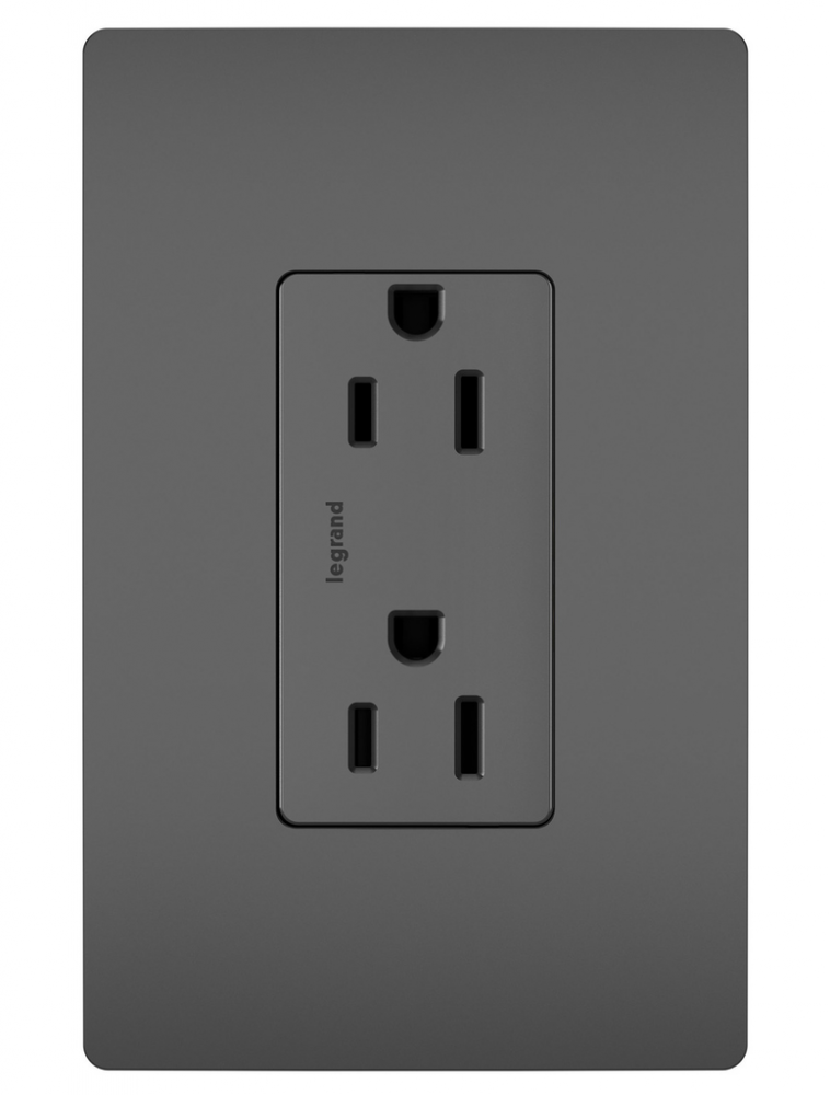 radiant? Tamper-Resistant Outlet, Black (8 pack)