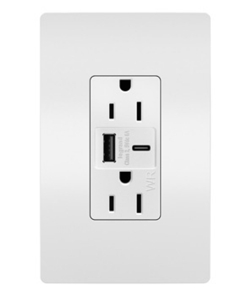 radiant® Outdoor Ultra-Fast USB Outlet, White