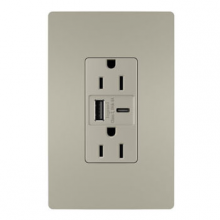 Legrand Radiant R26USBAC6NICCV4 - radiant® 15A Tamper-Resistant Ultra-Fast USB Type A/C Outlet, Nickel