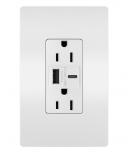 Legrand Radiant R26USBACW - radiant® 15A Tamper-Resistant USB Type A/C Outlet, White