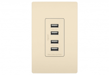 Legrand Radiant TM8USB4LACC6 - radiant® Quad USB Charger, Light Almond