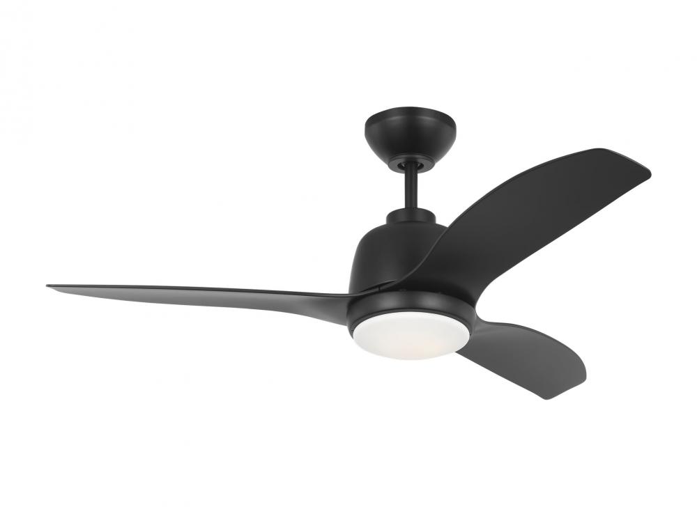 Avila Coastal 44 LED Ceiling Fan in Midnight Black with Midnight Blades and Light Kit