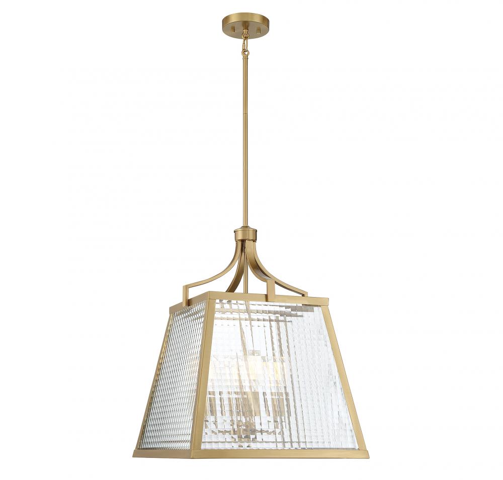 Elias 4-Light Pendant in Warm Brass