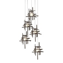 Hubbardton Forge 131128-SKT-LONG-05-YC0305 - Tura 5-Light Frosted Glass Pendant