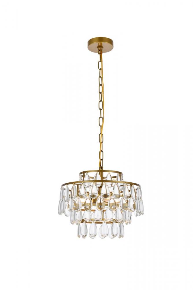 Mila 14 Inch Pendant in Brass