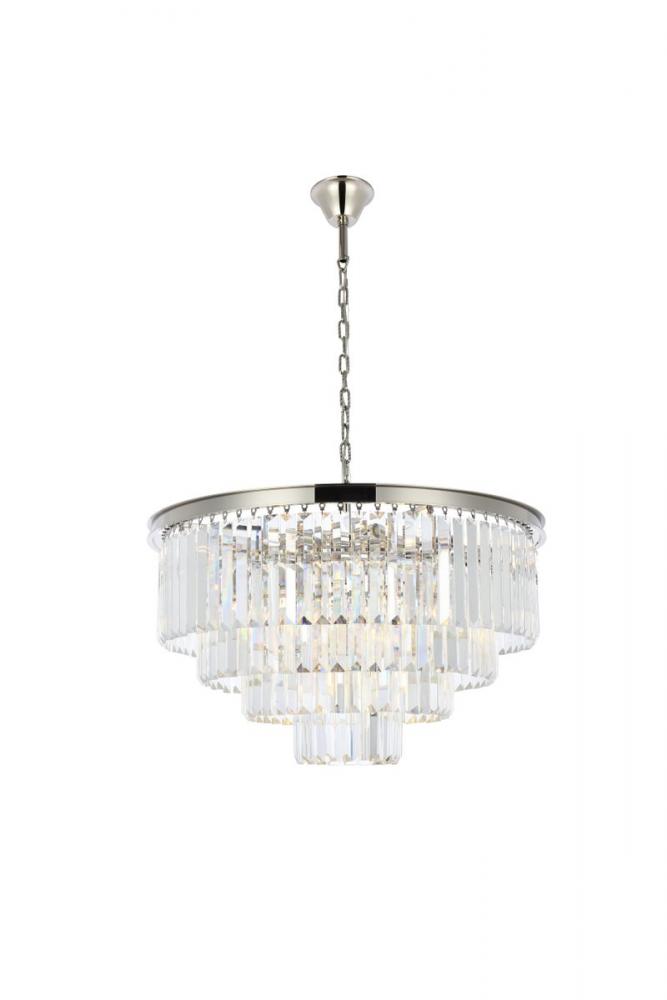 Sydney 17 light polished nickel Chandelier Clear Royal Cut Crystal