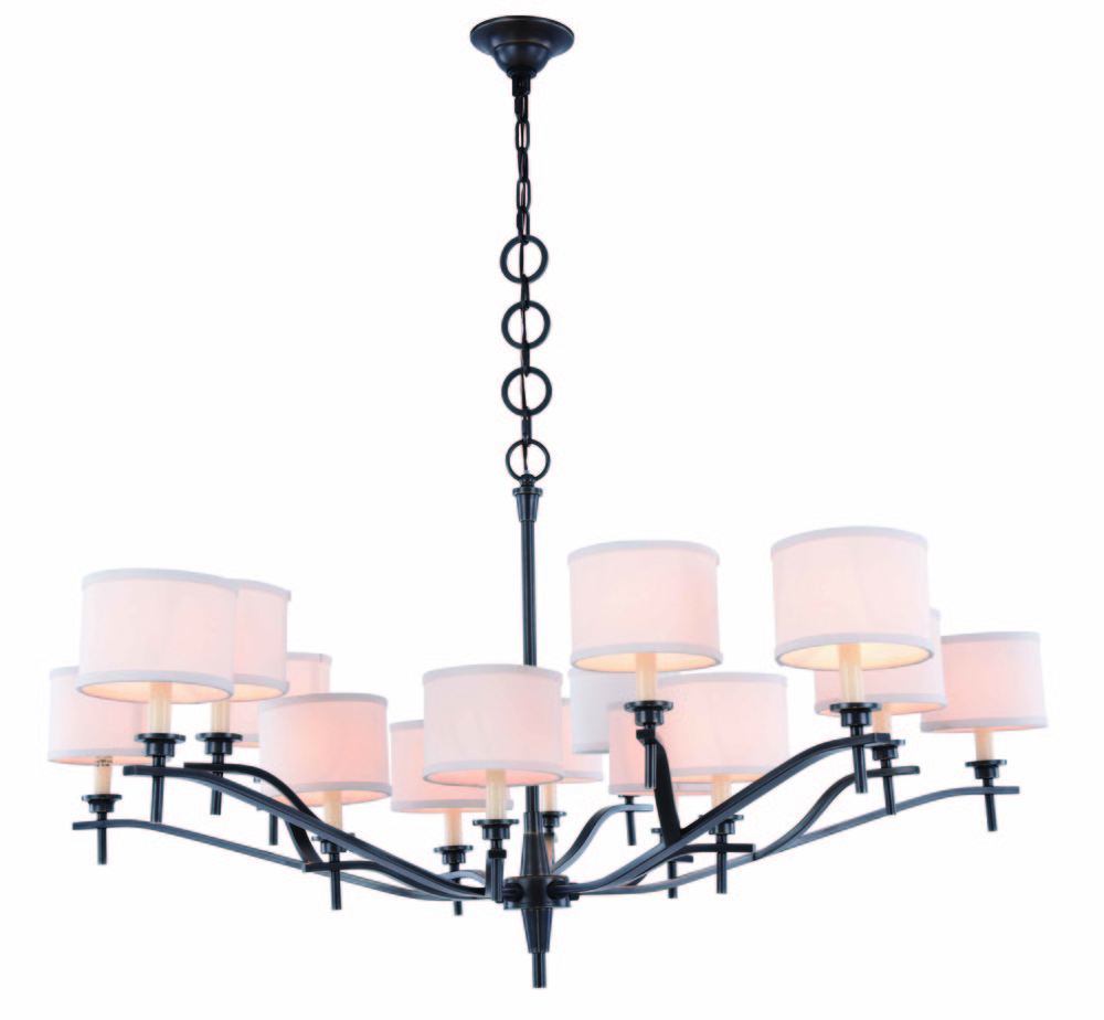 Segovia Collection Chandelier W52 H26 Lt:15 Bronze Finish