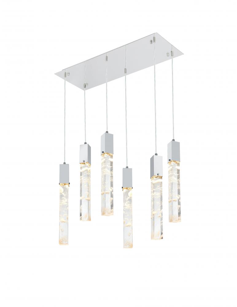 Pendant L32"W12"H24"L6 Chrome