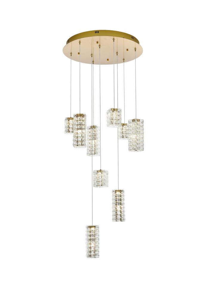 Aston Hang D24"H9.5"  LED L9 36W DIM 3CCT Satin Gold