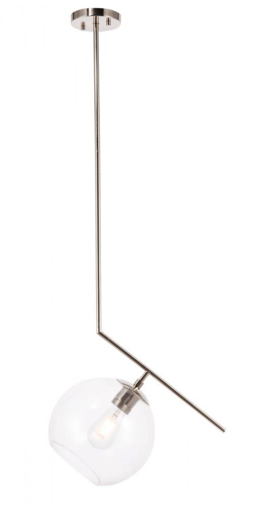 Ryland 1 light Chrome  and Clear glass pendant