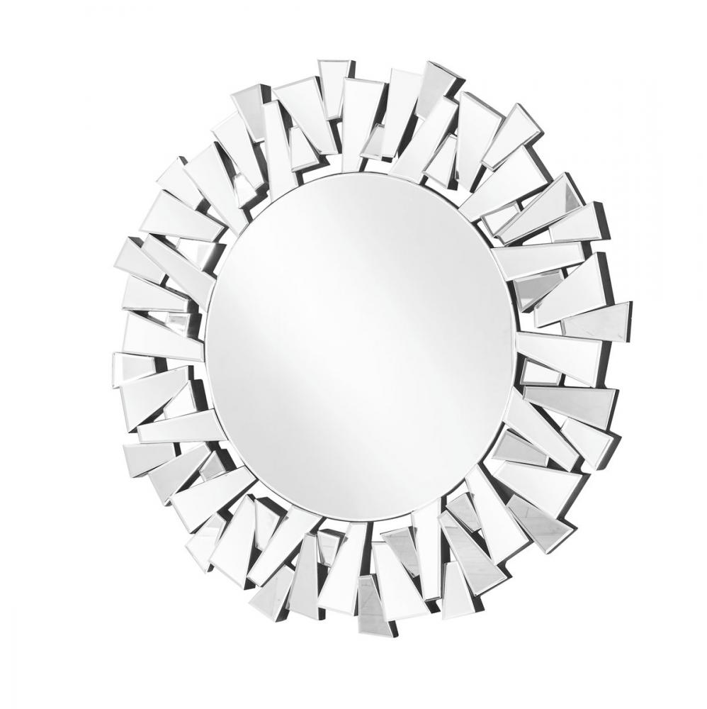 Sparkle 31.5 In. Contemporary Round Mirror in Clear