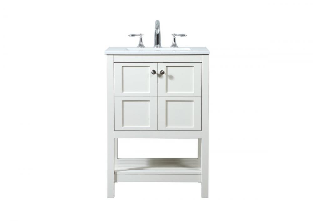 24 Inch Single Bathroom Vanity in White