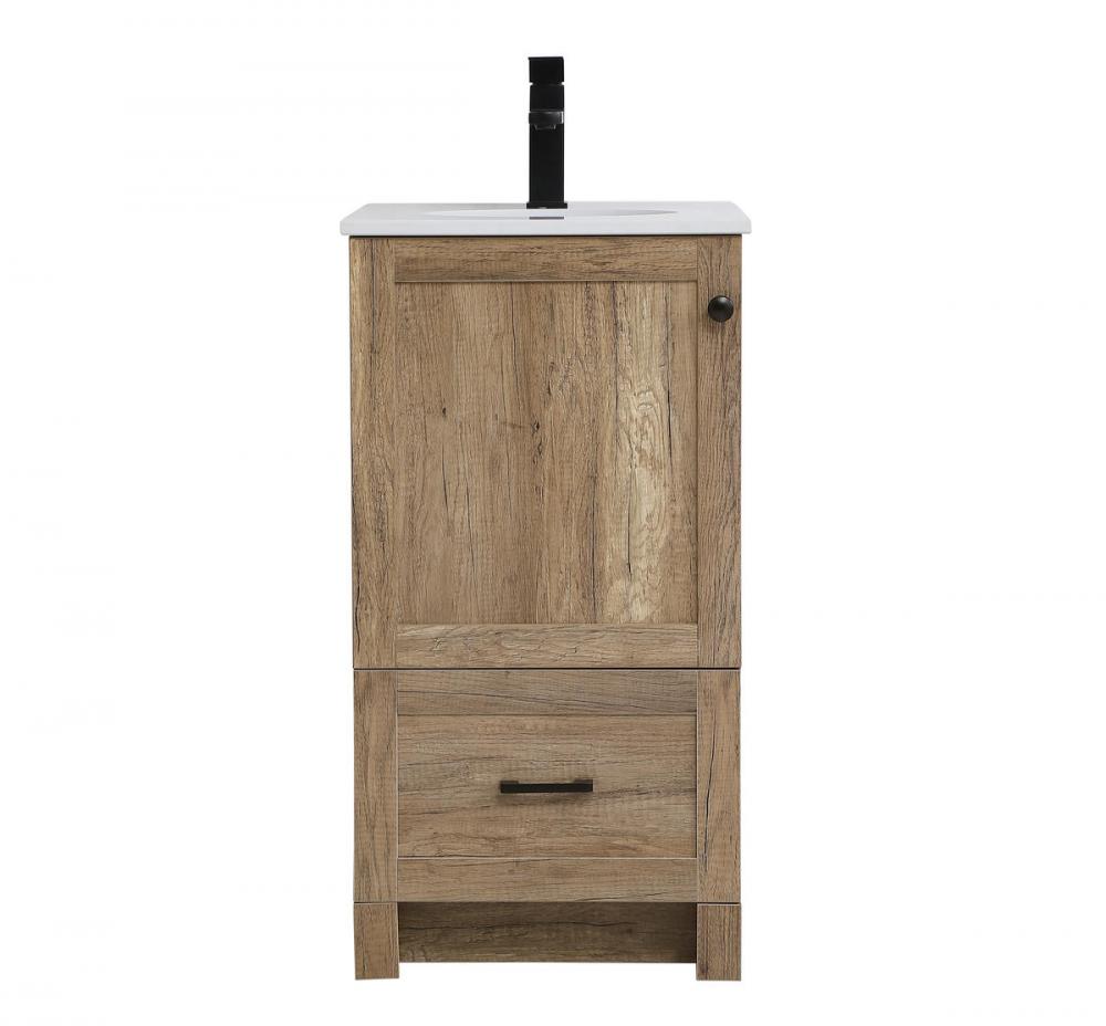 18 Inch Single Bathroom Vanity in Natural Oak