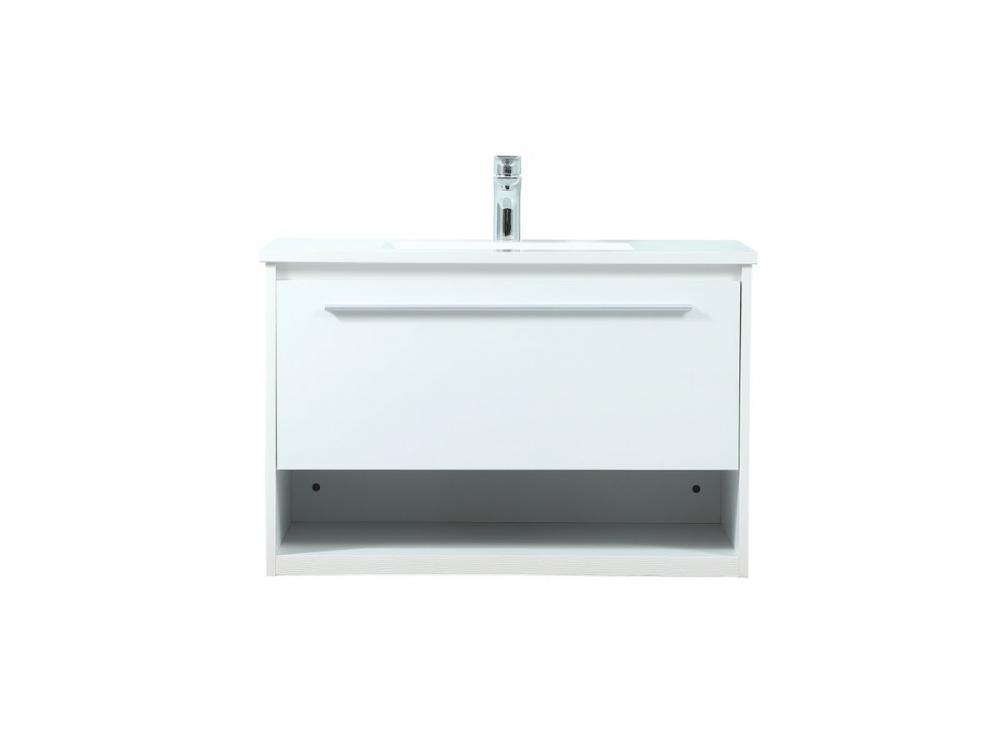 30 Inch Single Bathroom Vanity in White