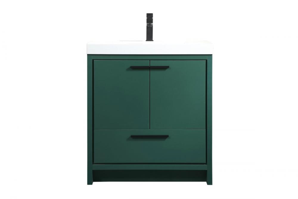 30 Inch Single Bathroom Vanity in Green