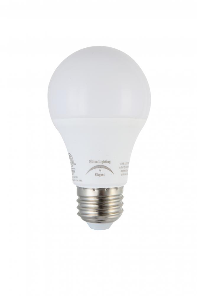 LED  A19 light bulb 10 watts 800 lumens 5000K dimmable