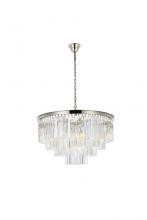 Elegant 1201D32PN/RC - Sydney 17 Light Polished Nickel Chandelier Clear Royal Cut Crystal