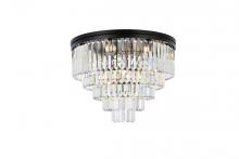 Elegant 1231F32MB/RC - Sydney 17 light Matte Black Flush Mount Clear Royal Cut Crystal