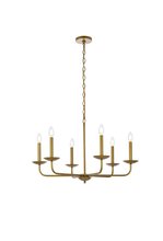 Elegant LD812D30BR - Cohen 30 Inch Pendant in Brass