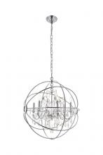 Elegant LD8801D25C - Cordelia 6 Light Chrome Crystal Pendant