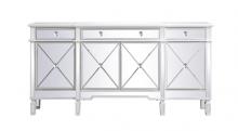 Elegant MF6-2111AW - 72 Inch Mirrored Credenza in Antique White