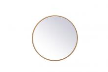 Elegant MR4821BR - Metal Frame Round Mirror 21 Inch in Brass