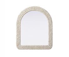 Elegant MR4G3036LN - Arch Cornhusk Mirror 30x36 in Linen White