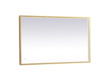 Elegant MRE62430BR - Pier 24x30 inch LED mirror with adjustable color temperature 3000K/4200K/6400K in brass