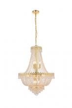 Elegant V1900D24G/RC - Century 12 Light Gold Chandelier Clear Royal Cut Crystal