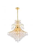 Elegant V8003D25G/RC - Toureg 15 Light Gold Chandelier Clear Royal Cut Crystal