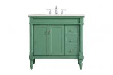 Elegant VF13036VM - 36 Inch Single Bathroom Vanity in Vintage Mint