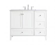 Elegant VF18042WH - 42 Inch Single Bathroom Vanity in White