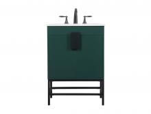 Elegant VF48824MGN - 24 Inch Single Bathroom Vanity in Green