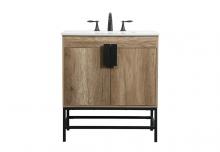 Elegant VF48830NT - 30 Inch Single Bathroom Vanity in Natural Oak