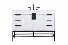 Elegant VF488W48MWH - 48 Inch Single Bathroom Vanity in White